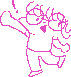 doodle of ace pointing to buttons