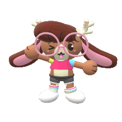 a complex 3d model of Ace's fursona, a jackalope!